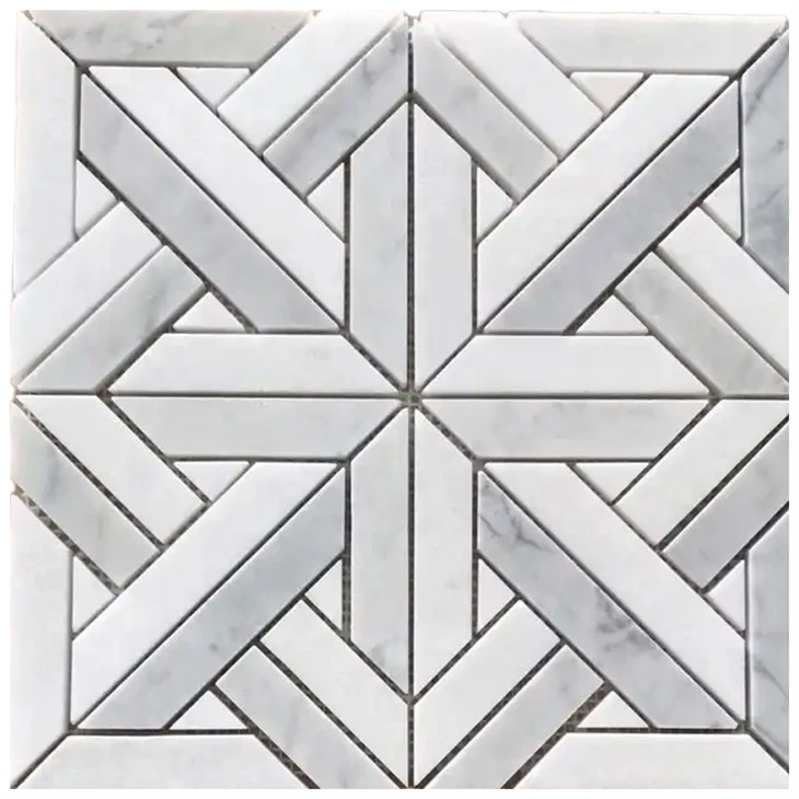 Bianco Carrara Thassos ปาร์เก้หินอ่อนโมเสค