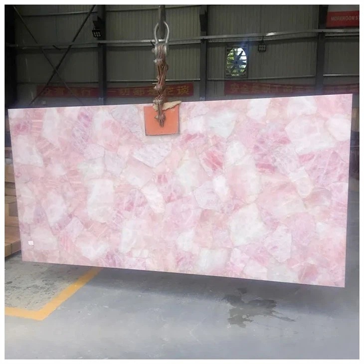 large rose quartz slab