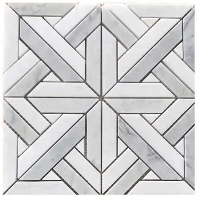 Bianco Carrara Thassos ปาร์เก้หินอ่อนโมเสค