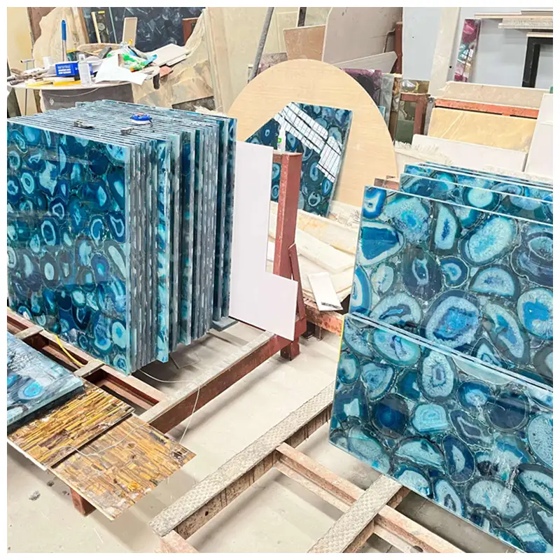 Blue Agate Gemstone Tiles