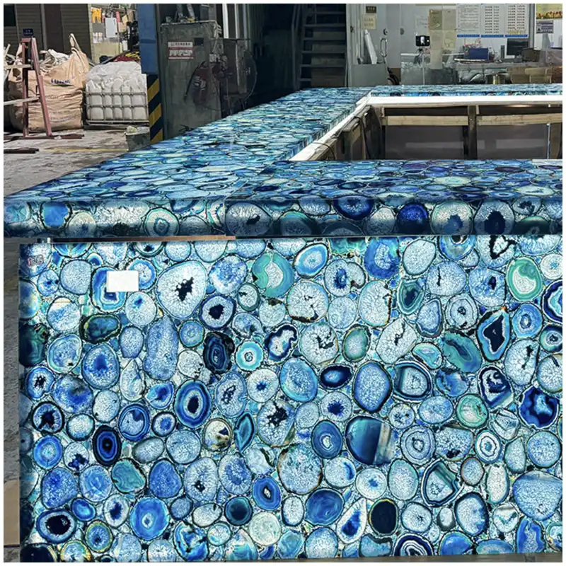 Blue Agate Backlit Bar Countertops Blue Agate Backlit Bar Countertops